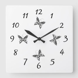 Butterfly - Skapa din egen (CYO) - Kids Clock Fyrkantig Klocka