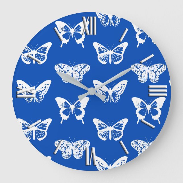 Butterfly sketch, koboltblå och vit stor klocka (Framsida)
