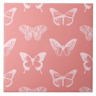Butterfly sketch, korallets rosa kakelplatta