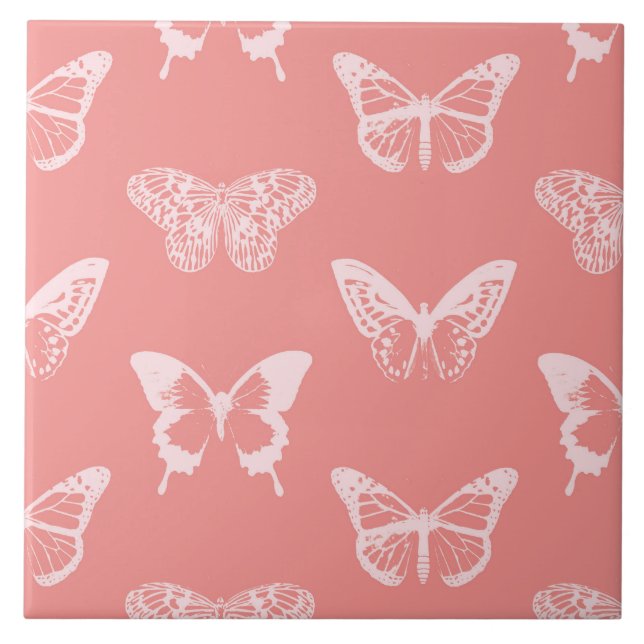 Butterfly sketch, korallets rosa kakelplatta (Framsidan)
