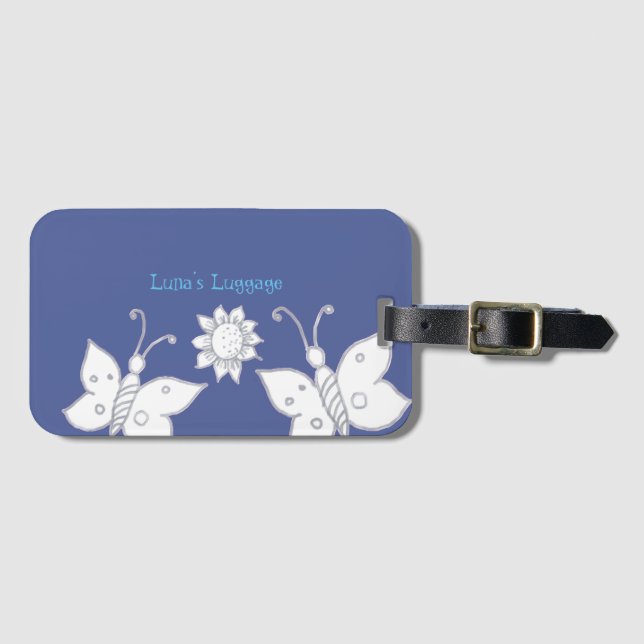 Butterfly Sketch Luggage Tag Bagagebricka (Framsida horisontal)
