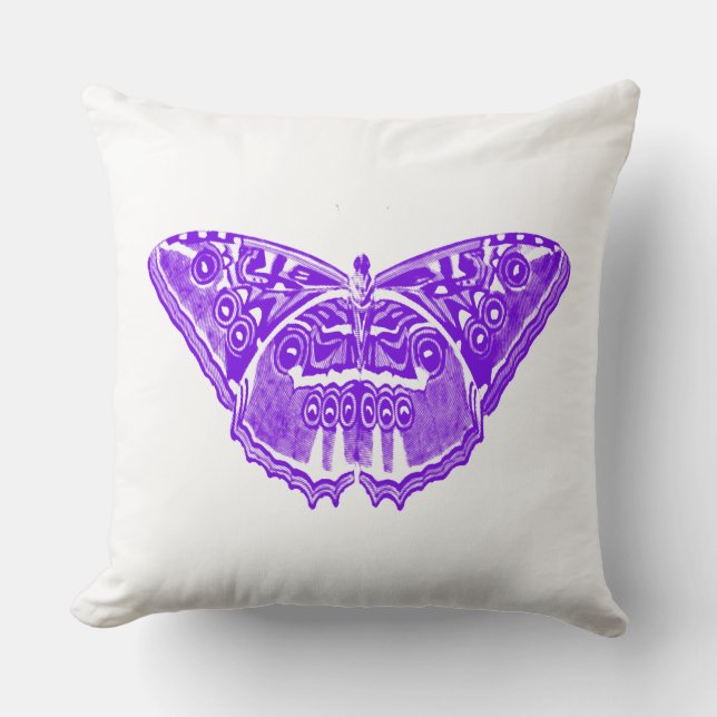 Butterfly sketch, violet lila kudde (Framsida)