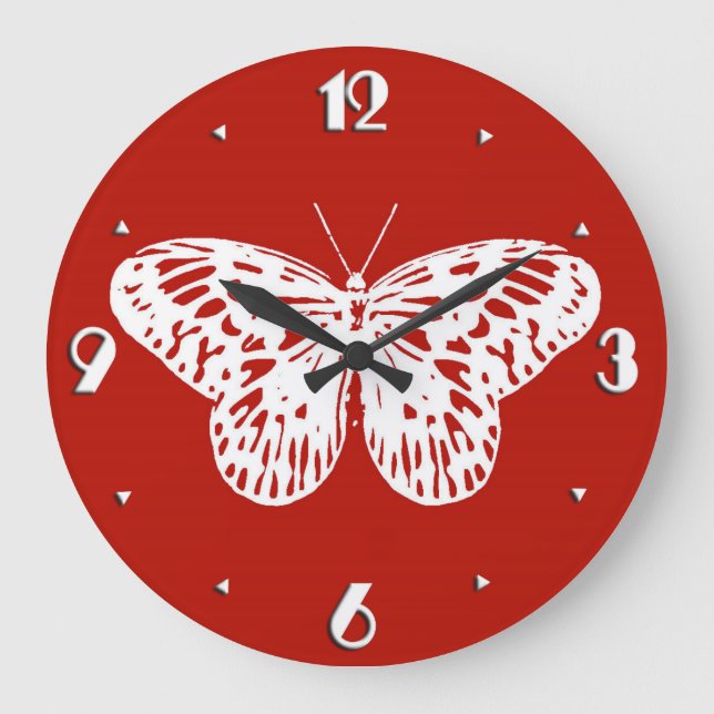 Butterfly-skiss, djup röd och vit stor klocka (Framsida)