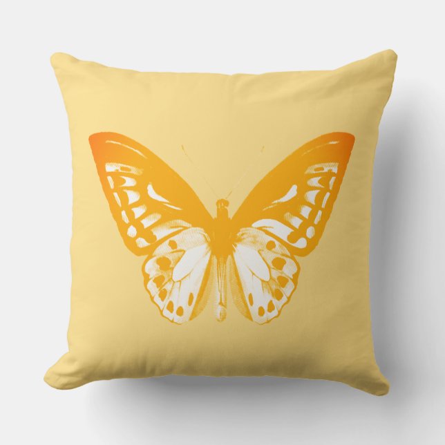 Butterfly-skiss, korall-orange kudde (Framsida)