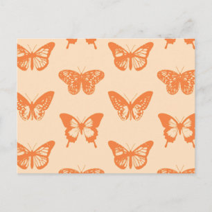 Butterfly-skiss, korall-orange vykort