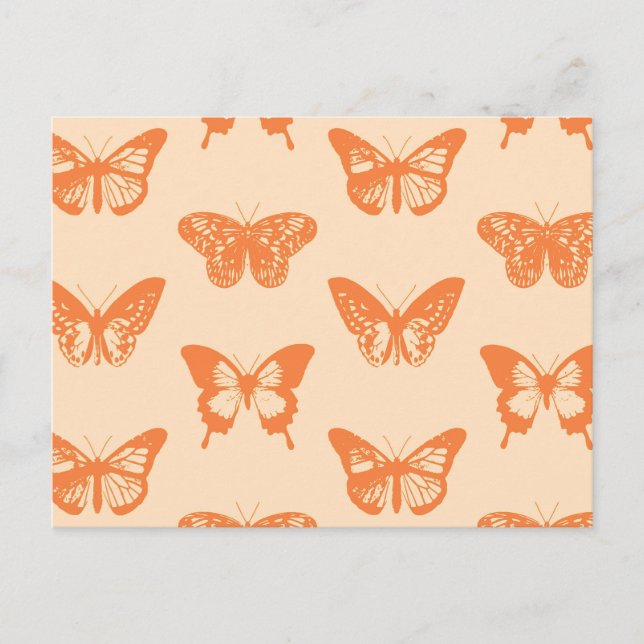 Butterfly-skiss, korall-orange vykort (Framsida)