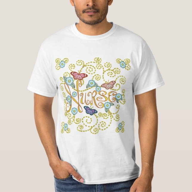 Butterfly-sköterska T Shirt (Framsida)