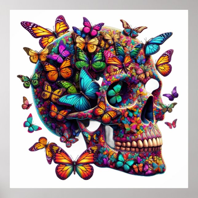 Butterfly Skull Garden Poster (Framsidan)