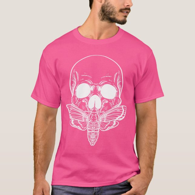 Butterfly Skull Gothic Moth Punk Sten Skeleton Hor T Shirt (Framsida)