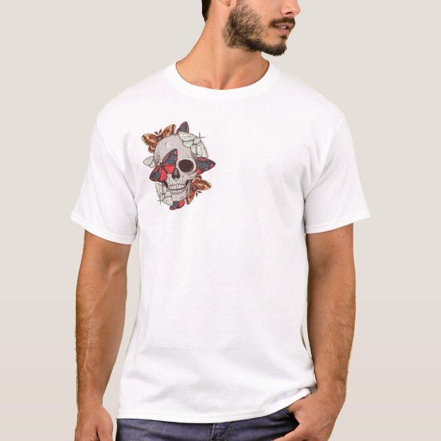 Butterfly skull shirt t shirt (Framsida)