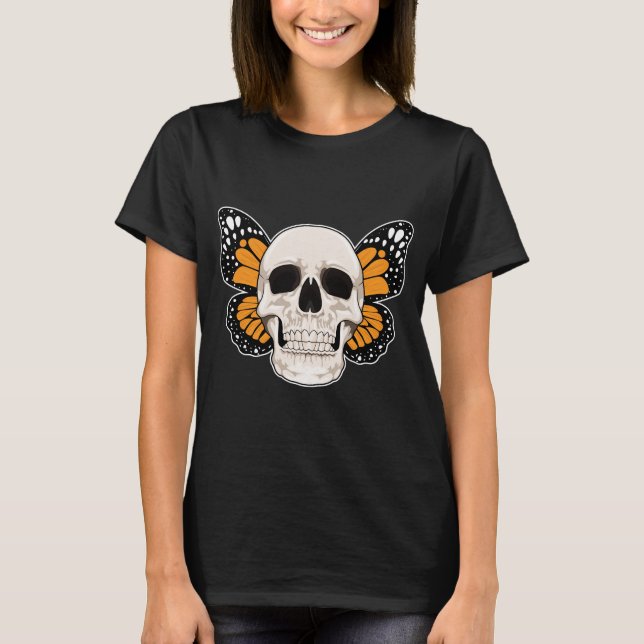 Butterfly Skull T Shirt (Framsida)