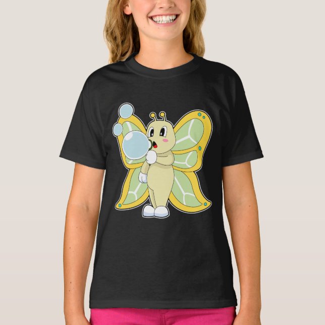 Butterfly Soap bubbles T Shirt (Framsida)