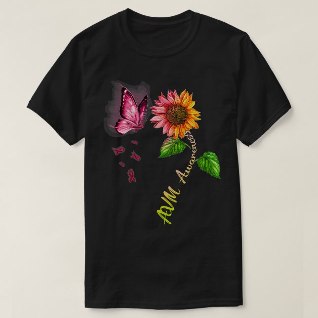 Butterfly Solros AVM-medvetenhet T Shirt (Design framsida)
