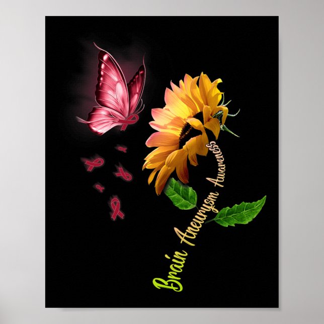 Butterfly Solros Brain Aneurysm Awareness 1 Poster (Framsidan)