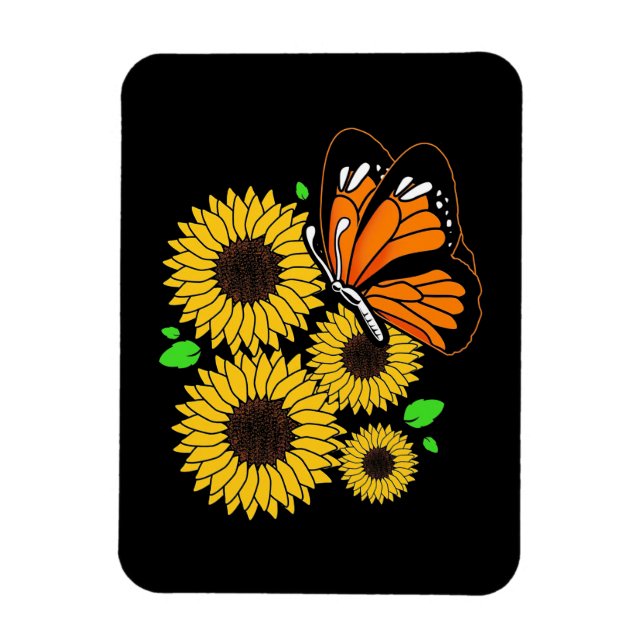 Butterfly Solros Garden Magnet (Vertikal)