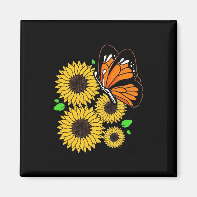 Butterfly Solros Garden Magnet (Framsidan)