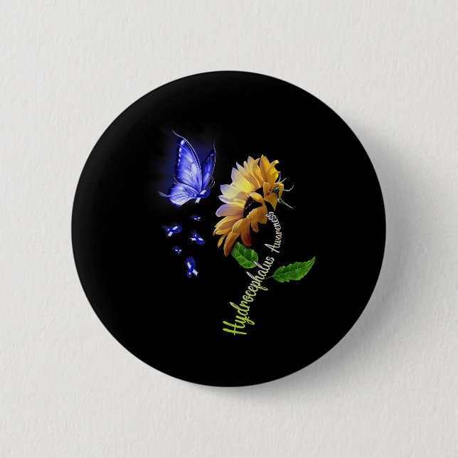 Butterfly Solros Hydrocephalus Awareness 2 Knapp (Framsida)