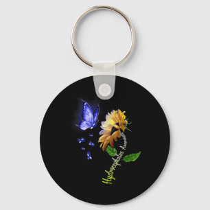 Butterfly Solros Hydrocephalus Awareness 2 Nyckelring