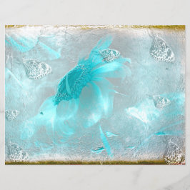Butterfly Solros Teal Silver Vintage Antique