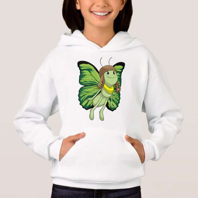 Butterfly som pilot med pilotthat t shirt (Framsida)