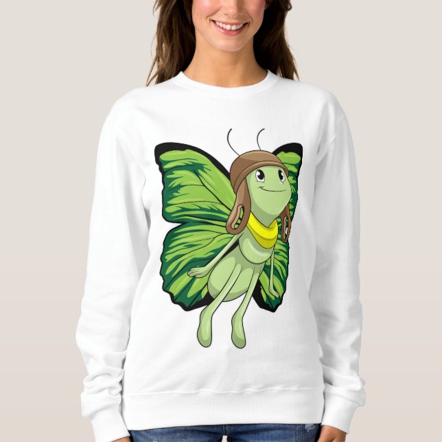 Butterfly som pilot med pilotthat t shirt (Framsida)