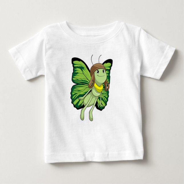 Butterfly som pilot med pilotthat t shirt (Framsida)