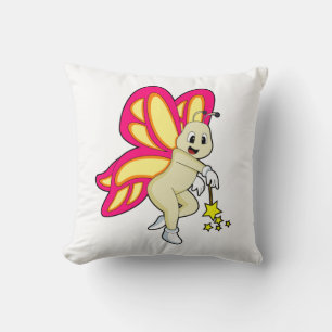 Butterfly som Wizard med Magic trollspö Kudde