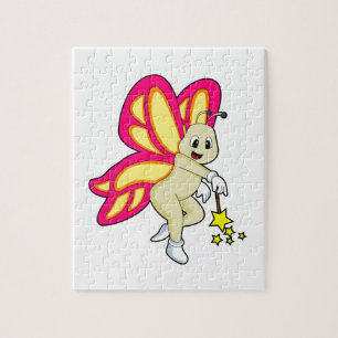 Butterfly som Wizard med Magic trollspö Pussel