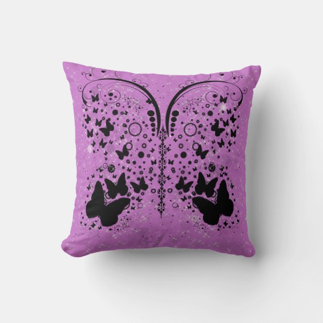 Butterfly Sparkles LILA Pillow Kudde (Framsida)