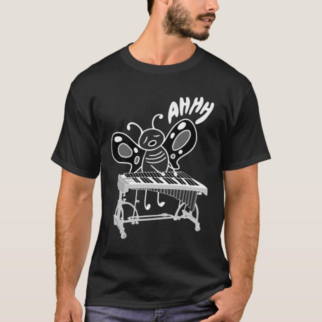Butterfly Spela Vibraphone Mallets Instrument T Shirt (Framsida)