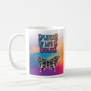 Butterfly Splendor of Life är en oändlig design Kaffemugg