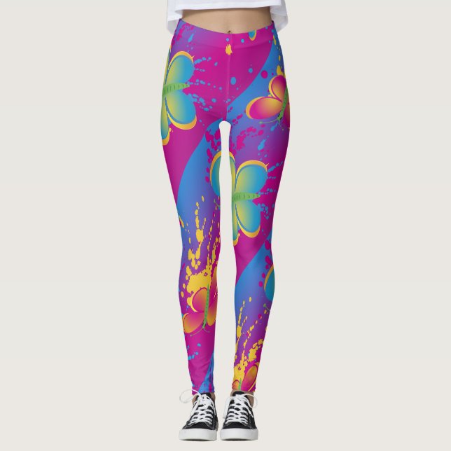 Butterfly Stänk Leggings (Framsida)
