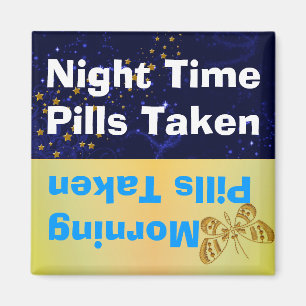 Butterfly & Stars Medicinpåminnelse Magnet