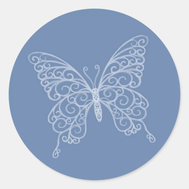Butterfly Sticker Runt Klistermärke (Framsida)