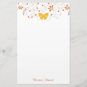 Butterfly Stollig Personlig Stationery Brevpapper