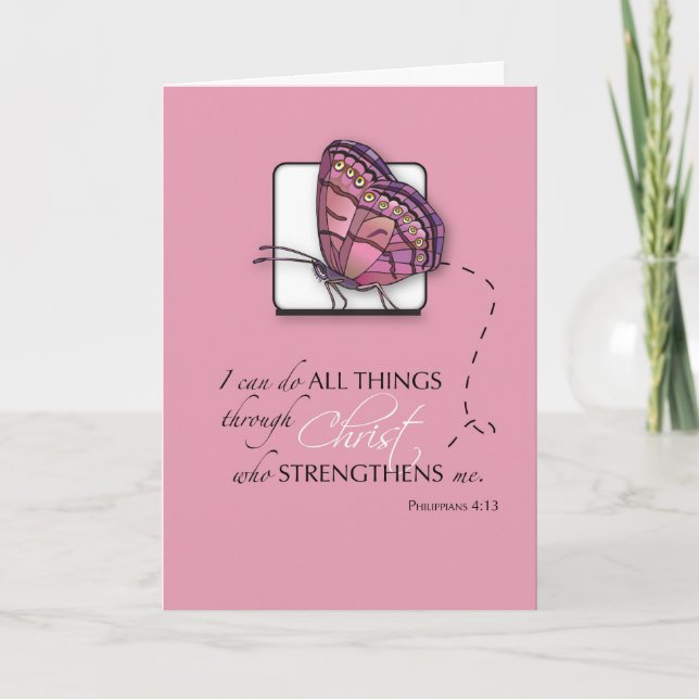 Butterfly Strength in Jesus Kort (Framsida)
