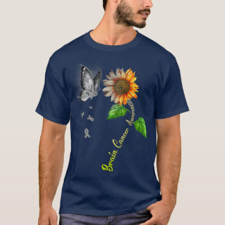 Butterfly Sunflower Brain Cancer Awareness T Shirt