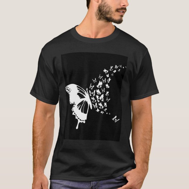 Butterfly Svarmt Easy Going Mode T Shirt (Framsida)