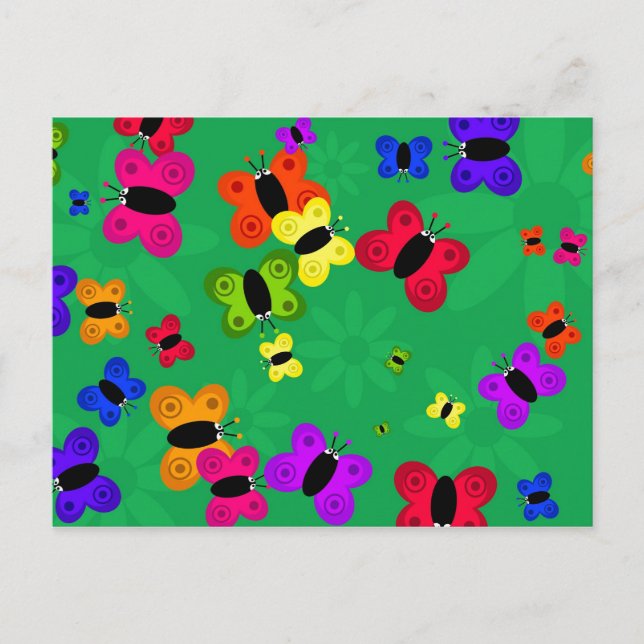 Butterfly Svarmt Vykort (Framsida)