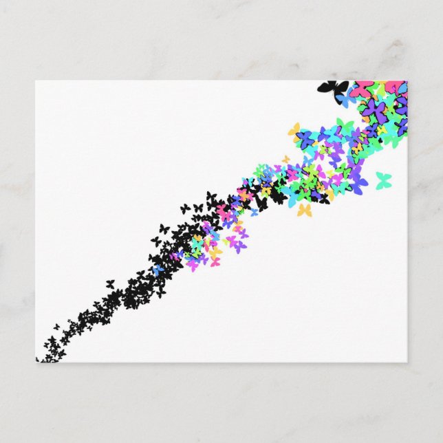 Butterfly Svarmt Vykort (Framsida)