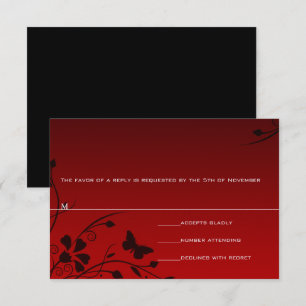 Butterfly Swirl Red and Black OSA kort