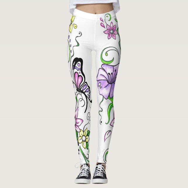 Butterfly Swirls Leggings (Framsida)