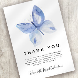 Butterfly Sympathy Funeral Tack Anteckningskort