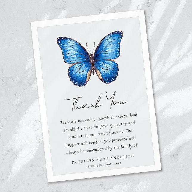 Butterfly Sympathy Funeral Tack Kort (Skapare uppladdad)