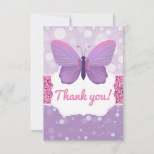 Butterfly - Tack, boho Lila Rosa Glitter Tack Kort