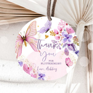 Butterfly Tack Fluttering by Girl Birthday Gåvor Etiketter
