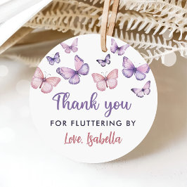 Butterfly Tack Fluttering by Girl Birthday Gåvor Etiketter
