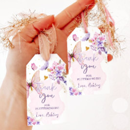 Butterfly Tack Fluttering by Girl Birthday Presentetikett