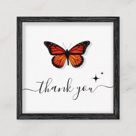 Butterfly Tack och Gnistra Bild Gräns Ram Fyrkantigt Visitkort