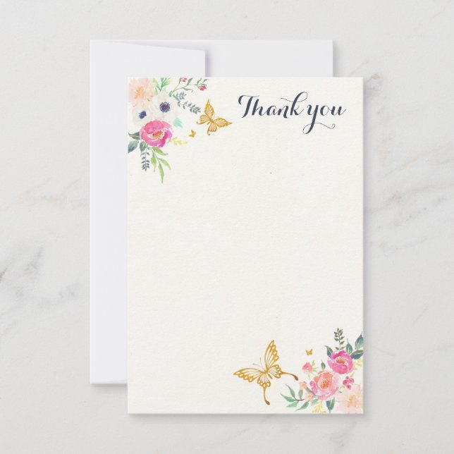 Butterfly Tackkort Card Anteckningskort (Framsida)